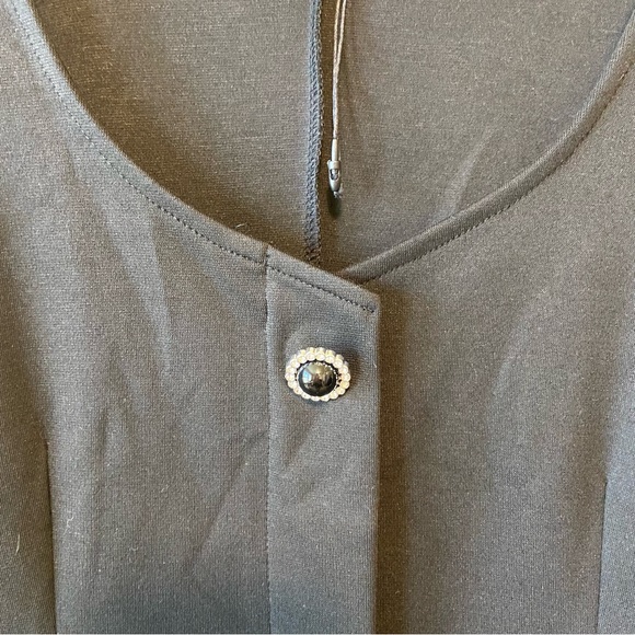 NEW ZARA Rhinestone Button Down Career Mini Dress Black M - Picture 6 of 9